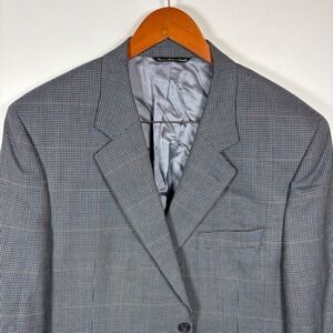Jack Victor Collection Mens 46R Blazer Blue Grey Houndstooth Sport Coat Canada